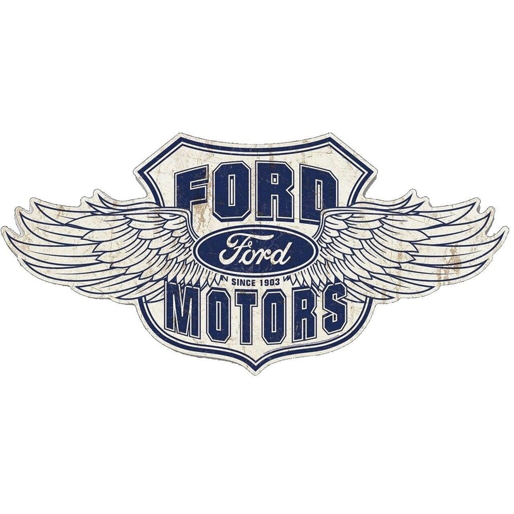 Ford Motors Premium Novelty Die Cut Embossed 32.375" x 15.5" Metal Sign New! Home & Garden:Home Décor:Plaques & Signs Style Your Walls